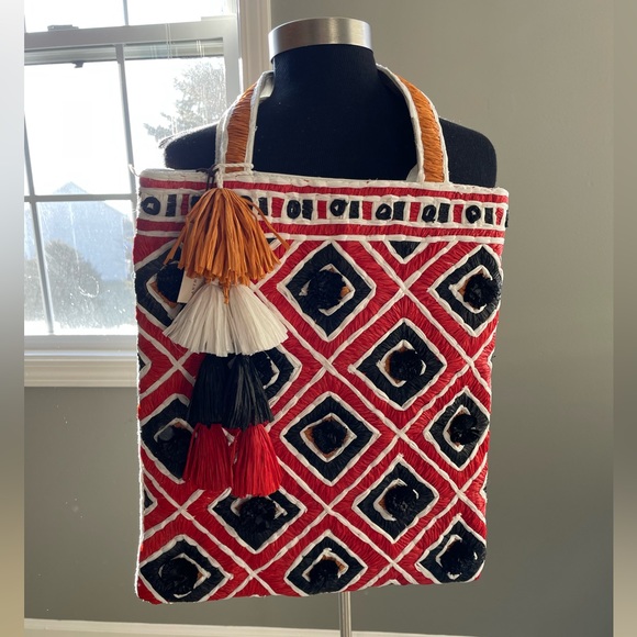 Straw & Cotton Bag from Anthropologie - Picture 1 of 10